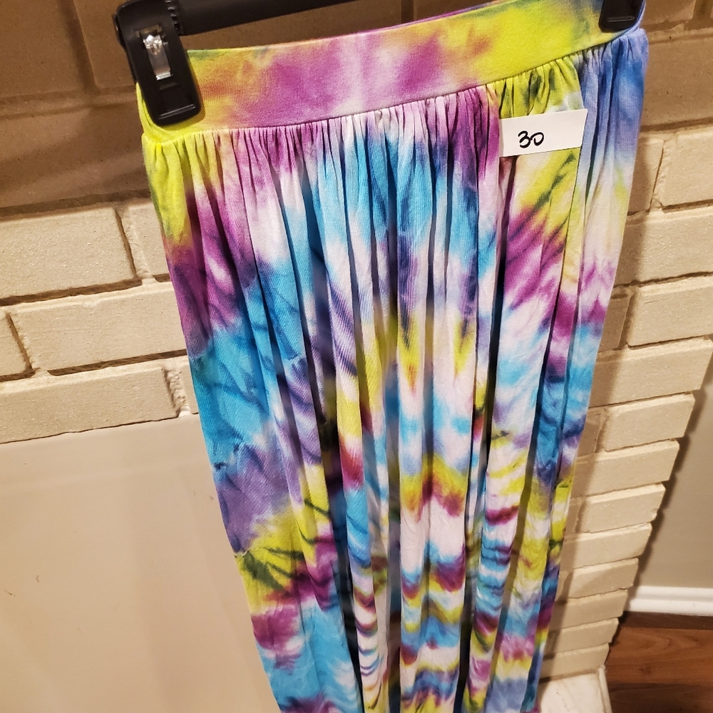 Long, floor-length, Tie Dye skirt